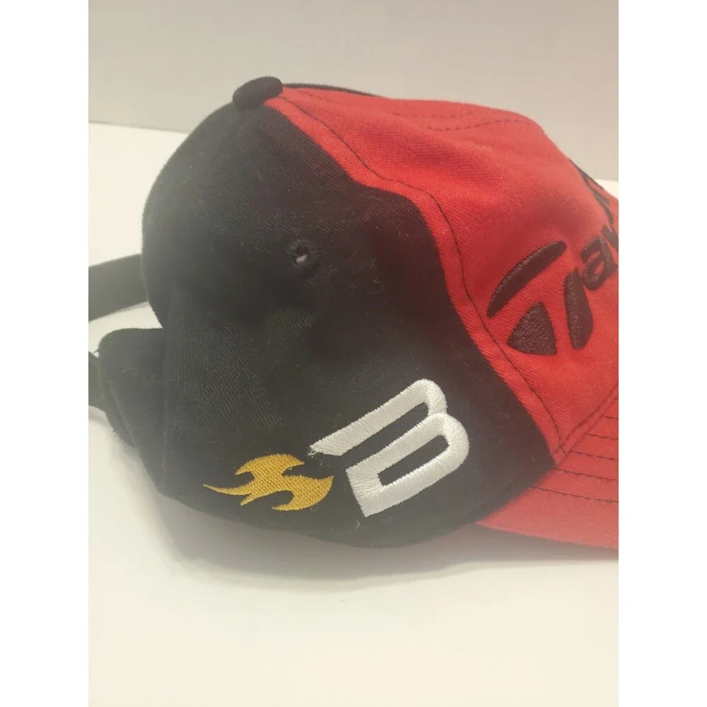 TaylorMade Burner Red/Black Strapback Hat Adjustable Back Golf Cap
